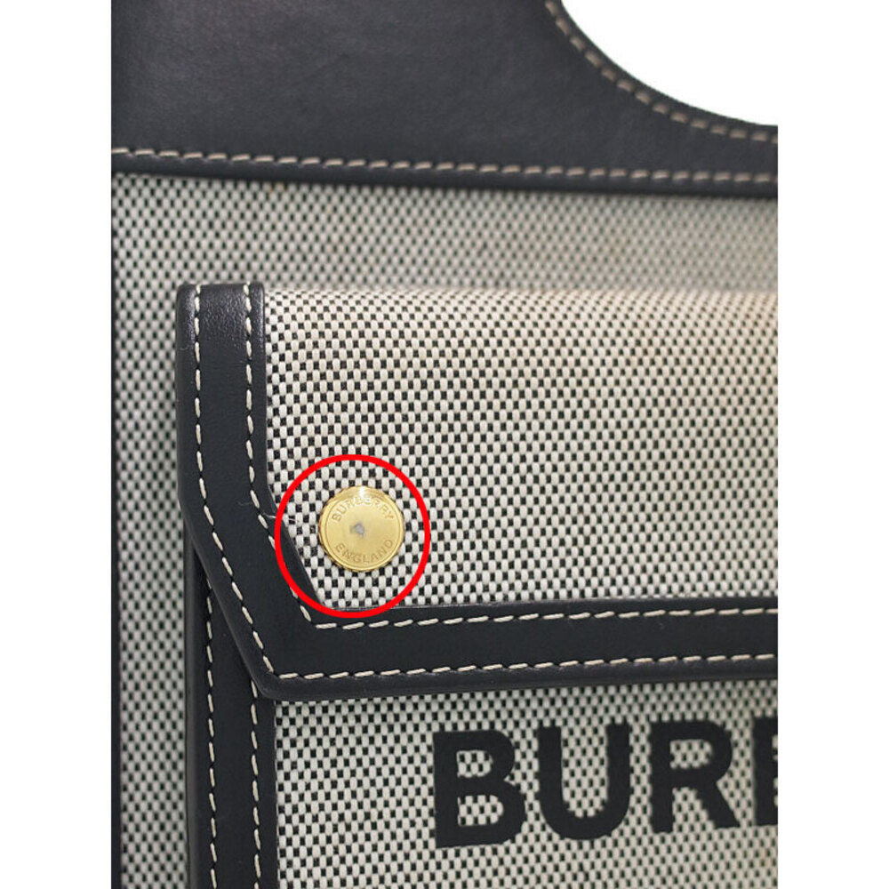Burberry Two Tone Canvas Leather Pocket Bag - Picture 7 of 9
